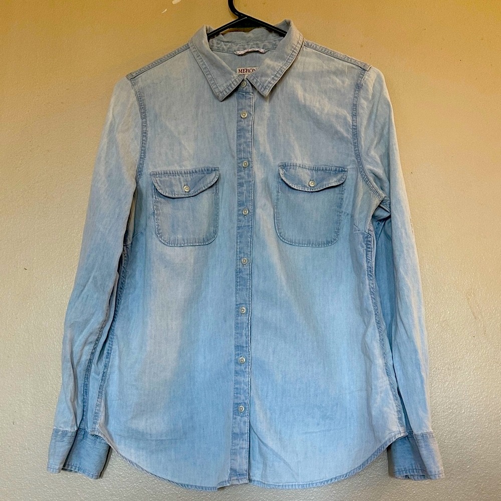 Merona Light Blue Casual Button Down Shirt
